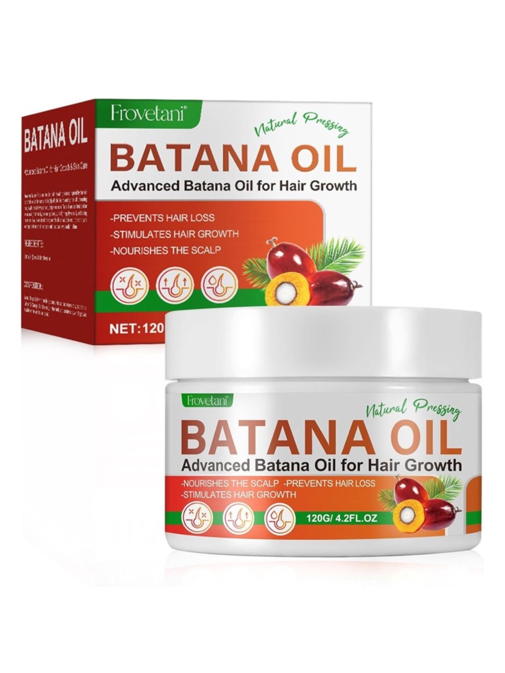 Batana Oil 4.2oz Organic Hair Growth Treatment Thickening Repair Mask NIB